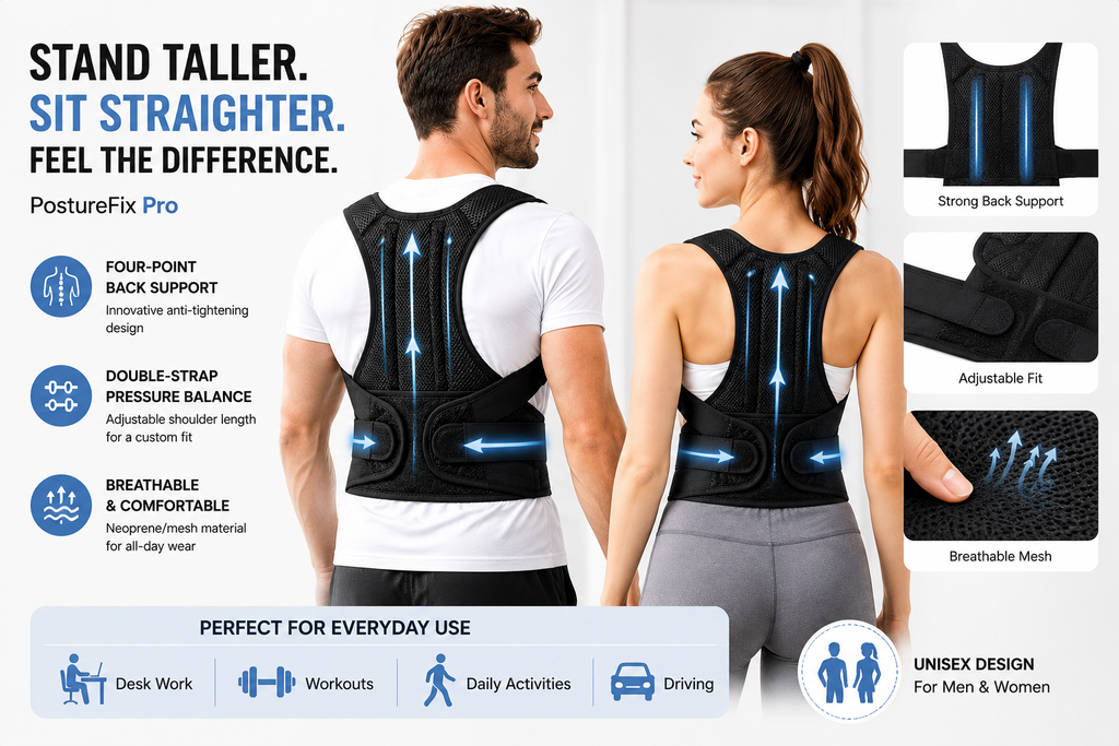 PostureFix Pro adjustable posture corrector brace – view 2