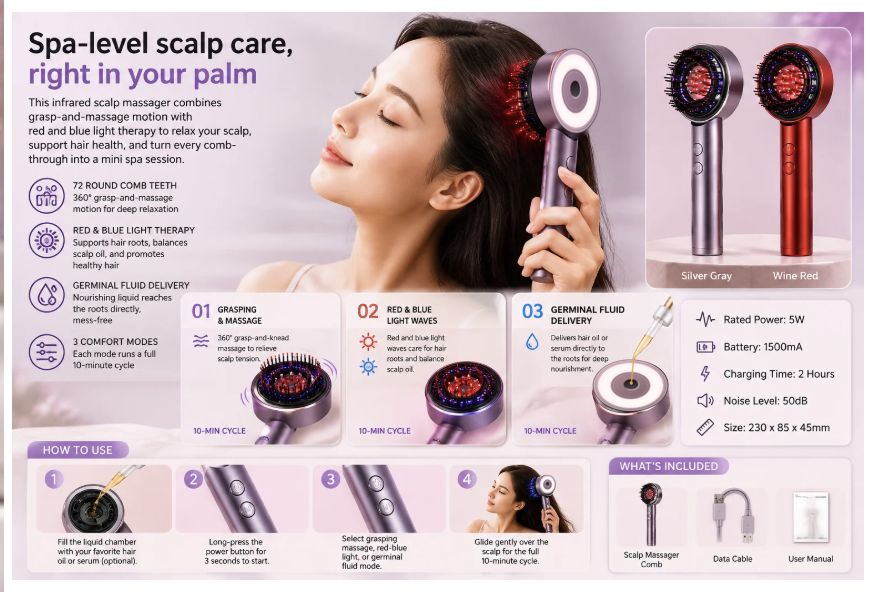 Rejuvenera™ Electric Scalp Massager & Serum Applicator
